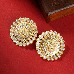 TEEJH Gold-Plated Classic Artificial Stones Studded Studs-picture-47