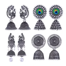 DIVASTRI Peacock Shaped Jhumkas Earrings-picture-38