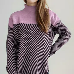 StyleCast Women High Neck Striped Pullover Sweaters-image-80