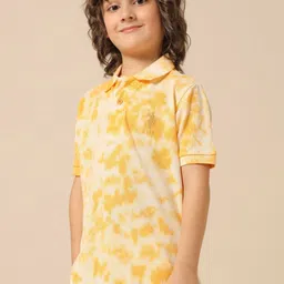 U.S. Polo Assn. Kids Boys Tie And Dye Dyed Polo Collar Pure Cotton Regular Fit T-shirt image 5