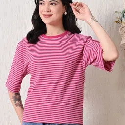 CORSICA Women Striped Extended Sleeves Bio Finish Pockets T-shirt-picture-19
