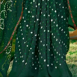 Saree mall Mirror Work Bandhani Sarees image 5