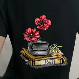 EKSDEE Women Printed Extended Sleeves Applique T-shirt image 3