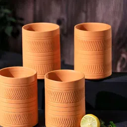 The handicraftian Terracotta ROYAL JUMBO Glass Set of 4 image 4