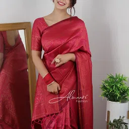 KSALIYA Red Silk Blend Sarees-picture-10