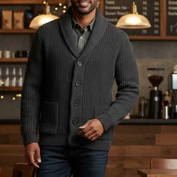 Mast & Harbour Men Ribbed Cardigan image 2