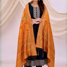 Moda Rapido Women Mustard Woven Design Dupatta-image-23