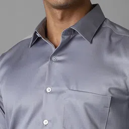Louis Philippe Men Spread Collar Solid Cotton Slim Fit Formal Shirt image 2