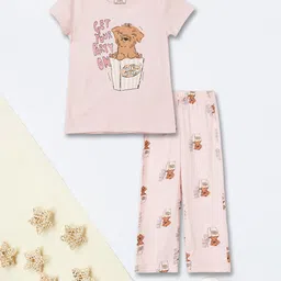 max Girls Pure Cotton Graphic Printed Night Suit-picture-10
