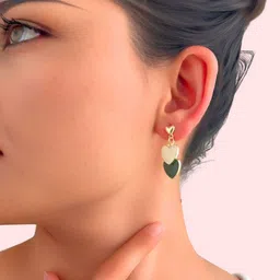 COOLWOOL Gold-Plated Korean Heart Shaped Drop Earrings image 5