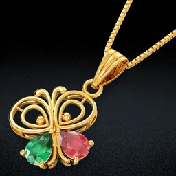 Joyalukkas Women 22 Kt Gold Butterfly Gemstone Pendant -3.785 g-image-73