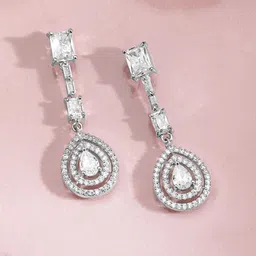 Rubans Rhodium Plated Cubic Zirconia & American Diamond Studded Jewellery Set image 4
