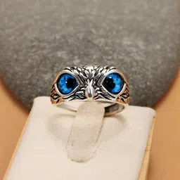 J.S ENTERPRISES Unisex Stainless Steel Owl Design Finger Ring image 2