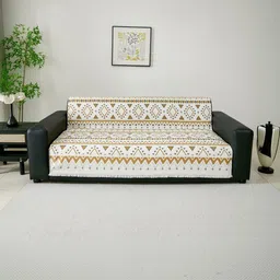 HOMETHREADS Brown Embroidered Sofa Cover-picture-10