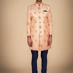 Dulha Ghar Men Printed Sherwani Set-image-12