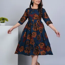 RIAANA Floral Printed Floral Maternity Straight Kurta-picture-37