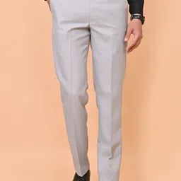 el cielo Men Relaxed Easy Wash Slim Fit Formal Trousers-picture-36