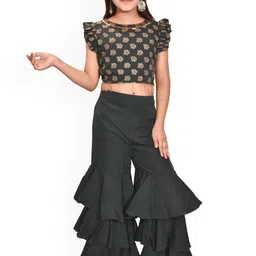 BAESD Girls Floral Printed Angrakha Gotta Patti Top with Sharara-picture-40