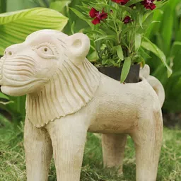 Swadeh Brown Textured Clay Planter Pot image 1