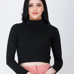 BAESD Women High Neck Fitted Crop Top-picture-16