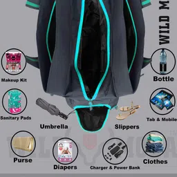 WILDMODA Brand Logo Printed Structured Shoulder Bag image 3