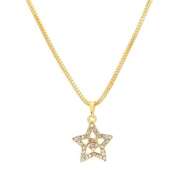 Kanha traders Unisex Crystal Studded Star Shaped Pendant With Chain image 3