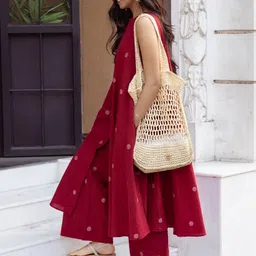 SZN Women Ethnic Motifs Printed Regular Kurta with Trousers image 2