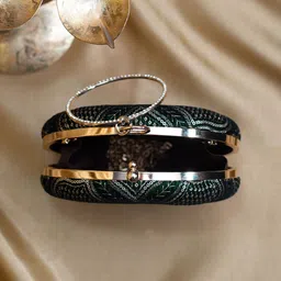 ARTKLIM Threadwork & Sequins Embroidered Box Clutch image 3