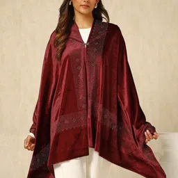 Soch Women Floral Embroidered Velvet Shawl-image-40