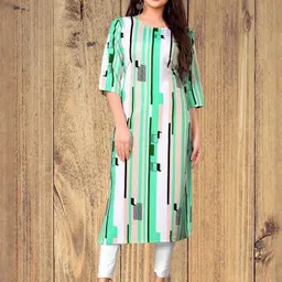 MANTRA DESIGNER Women Green Crepe Kurtas image 2
