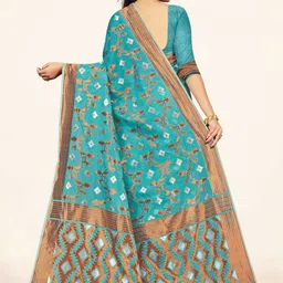 Suha Woven Design Zari Handloom Saree image 4