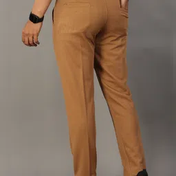 COMBRAIDED Men Khaki Solid Chinos Trousers image 4