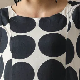 Moara Polka Dot Printed Boat Neck A Line Kurta With Palazzos image 2