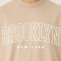 Cool Plus Typography Printed Drop-Shoulder Sleeves Cotton Oversized T-shirt image 2