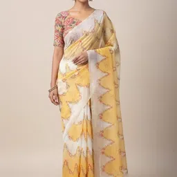 Shilpkala Floral Pure Linen Saree-picture-17