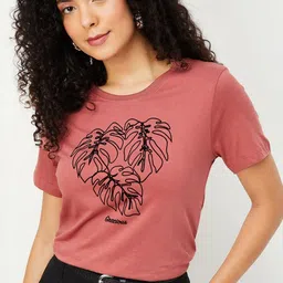max Women Floral Printed Round Neck Pure Cotton T-shirt-picture-24