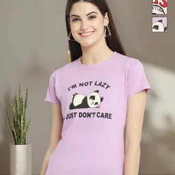 Tromko Women Pack of 3 Typography Printed Round Neck Cotton T-shirts-picture-23