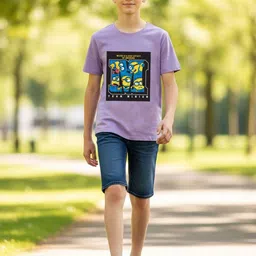 LONDON STREETS Boys Graphic Printed Round Neck Short Sleeves Cotton T-shirt image 4