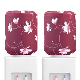 Kuber Industries 2 Pcs Polyester 20Ltr Water Bottle Cover with Elastic Closure Flower-picture-32