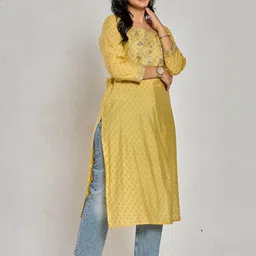 ADITEE Women Mustard Kurta Sets image 2