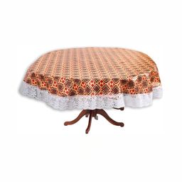 Stylista Brown & White Printed 1.01m x 2.03 m Waterproof Oval Table Cover-picture-42