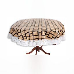Stylista Beige & Black Waterproof Oval 2 Seater Table Cover-picture-21