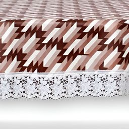 Stylista Brown Waterproof Geometric Print Oval 2 Seater Table Cover-picture-43