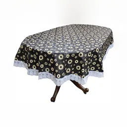 Stylista Black Waterproof Oval 4-Seater Table Cover-image-1