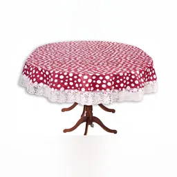 Stylista Pink & White Printed Waterproof Oval 8-Seater Table Cover-picture-33