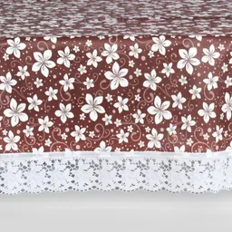 Stylista Brown Waterproof Floral Print Oval 8 Seater Table Cover-image-12