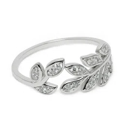 GIVA 925 Silver Zircon Leaf Ring image 1