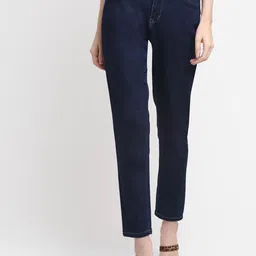 Cantabil Women Navy Blue Straight Fit Stretchable Jeans-image-55