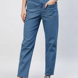 Harvard Women Blue Slouchy Fit Clean Look Stretchable Jeans-image-3