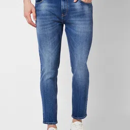 SPYKAR Men Tapered Fit Clean Look Heavy Fade Mid Rise Cotton Jeans-picture-38